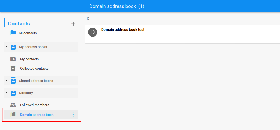 Domain address book section